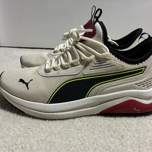 Puma Cream and Red Athletic Shoes